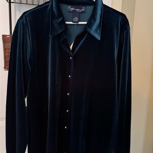 Susan Graver Velvet Dark Blue Shirt